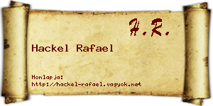 Hackel Rafael névjegykártya